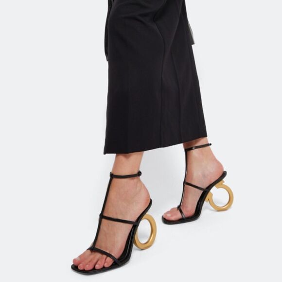 Ferragamo Aglalia Leather Gancini-Heel Sandals size 7 - Picture 3 of 15